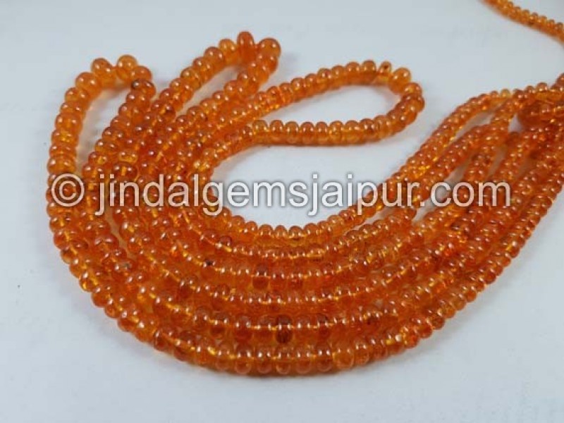 Mandarin Garnet Far Smooth Roundelle Beads